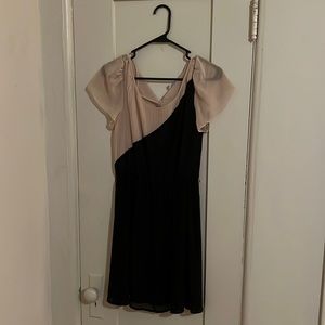 Tan/Black sheer dress